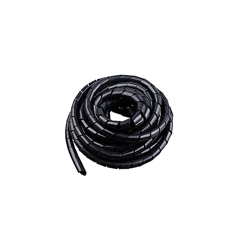 Manga Protectora para Cables en Espiral Organizador de Cables en Espiral, Paquete de 7, Blanco y Negro, de 3 mm a 10 mm(Black,4mm 3m)