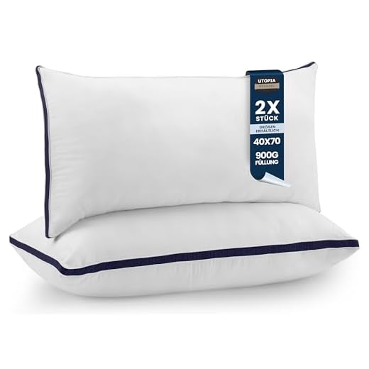 Utopia Bedding Kopfkissen (2er Set), 40 x 70 cm Schlafkissen, Gebürsteter Stoff Bezug Bettkissen, Premium Qualität Weich et Atmungsaktiv Kissen (Marineblau)