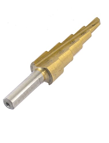 Aexit Gold Tone Metalworking & Multipurpose Drill Bits Round Shank Titanium Coated 5 Step Drill Step Drill Bits Bit 4-12Mm #TOP2