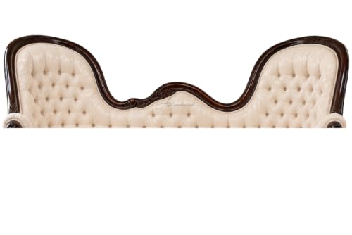 Image of Victorian Style Chaise Lounge, Tufted Cream Upholstery, Mahogany Wood Frame, Classic Living Room Furniture (Cream Ivory)