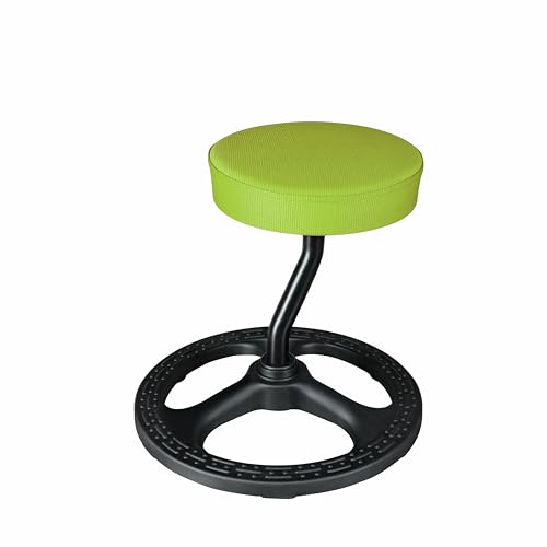 Image of Fitness Seat, ADHD Chair Stool, Stability, Balance, Yoga, Ergonomic Health Stool with Non-Slip Base and Washable Seat Cover - Black (Green, 19″)