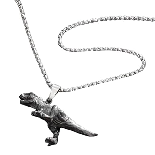 Vibhgtf Collar de dinosaurio para collar de dinosaurio, colgante de dinosaurio, joyas de animales, collar punk con cadena, colgante punk hip-hop de dinosaurio para hombre y mujer, Siehe Beschreibung, | Ya disponible en tu tienda friki favorita! En mundofriki.es!