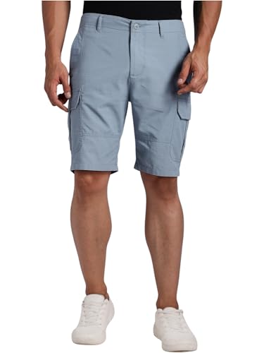 Image of Thomas Scott Men's | Regular Fit | 100% Cotton | Solid | Breathable Lightweight | 6-Pocket Cargo Shorts | Cricket Club Collection