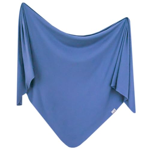 Image of Copper Pearl Baby Swaddle Blanket - Premium Knit Baby Blanket, Large Soft Stretchy Receiving Blankets for Baby Boy and Girl, Swaddles for Newborn, Infant, and Toddler (Indigo)