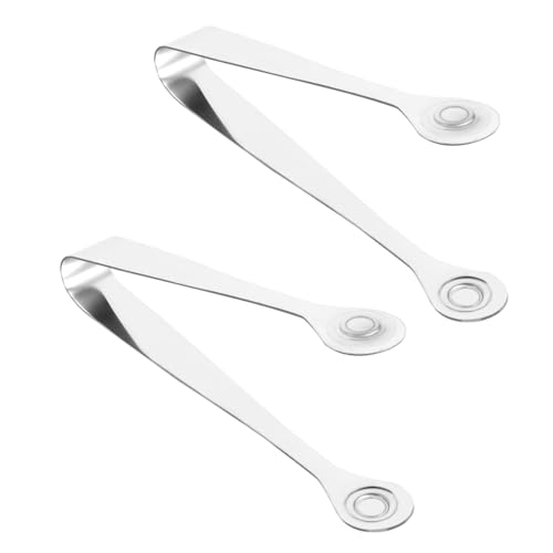 MUCKLILY 5 Pcs Stainless Steel Ice Tongs Kitchen Serving Clamp for Bbq Food Serving and Salad Blending Comfortable Grip for Home Restaurant and Party Use