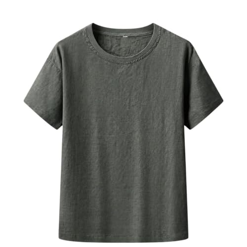 T-shirt lin et coton délavé homme coupe droite respirante