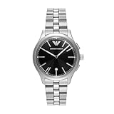 Emporio Armani Orologio per uomo, Movimento al quarzo con data a tre lancette e cassa da 41 mm con cinturino in acciaio o pelle