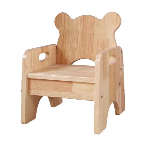 Vilom 子供用チェア 木製ベビーチェア ローチェア 学習用 幼稚園・入園・入学祝いに最適 安全設計 家族で使える おしゃれで丈夫なキッズチェア ギフトに (クマの形の肘掛け椅子)
