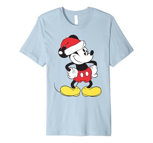 T-shirt Mickey Disney Bonnet de Noël pour Cadeau Festif Original