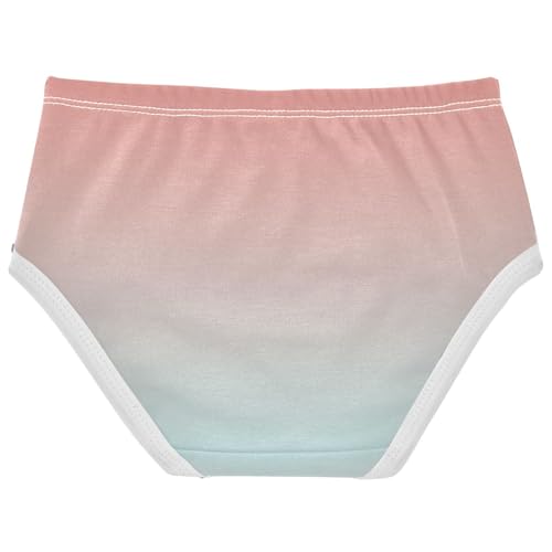 Joisal Girls Underwear Toddlers 2t Cotton Panties for Girl Artistic Underpants Briefs Coral Pink Pale Turquoise Gradient2
