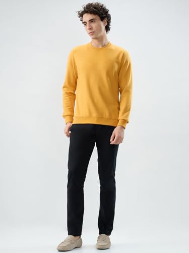 Image of Park Avenue Men Slim Fit Solid Pattern Cotton Polyester Blend Round Neck Full Sleeve Casual Sweatshirt