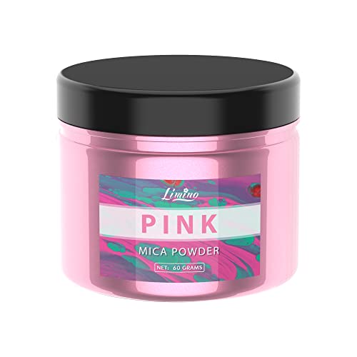 Colorante de Resina Epoxi Metálico - 60g Polvo de Mica Natural, Pigmento Resina Epoxi para Epoxy Resin Art, Fabricación de Jabón - Colorante de Bomba de Baño para Slime, Pintura, Arte Uñas (Rosado) Cover