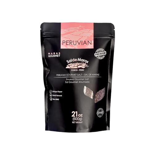 MARAS GOURMET | Sal de Maras | Sal rosa peruana ahumada – Sabor único y cosecha a mano | Sin refinar | 600g | (Sal rosada ahumada, grano grueso)