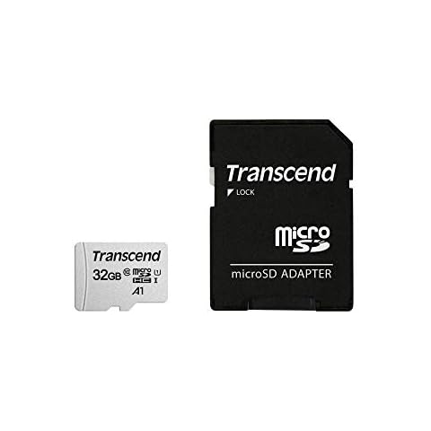 Transcend 32GB microSDHC 300S Memory Card with adapter, Class 10, U1, 95MB/s Eco packaging Cover