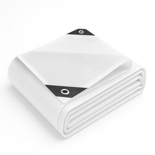 Keplin 2x3m Waterproof Tarpaulin Cover Sheet 100gsm - Heavy Duty, Mould-Resistant, Easy to Wash -PE Material, Reinforced Edges with Metal Eyelets -Clear Mesh -Ideal for Indoor-Outdoor Protection