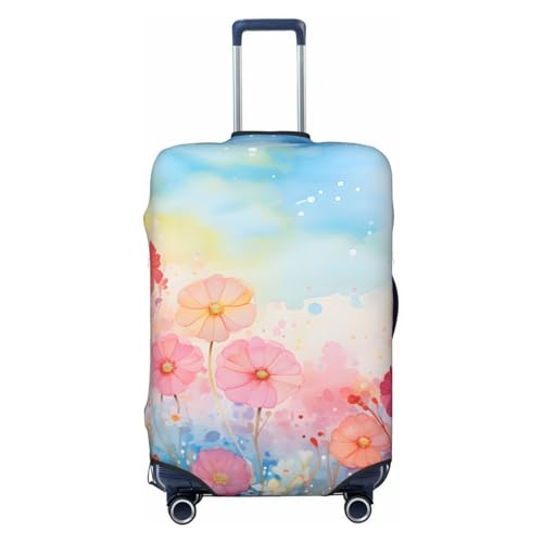 Watercolor Flower Painting Travel Luggage Cover for Suitcase Anti-Scratch Fashion Suitcase Protector Washable Elastic Baggage Covers Fits 22-24 Inch Luggage for Travel Beach Holiday