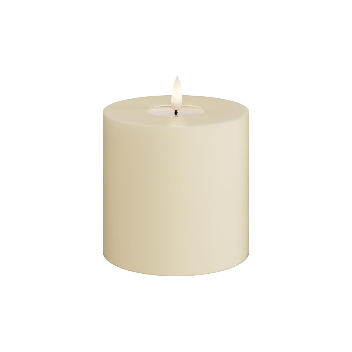 Deluxe Homeart Indoor Flameless LED Candle - Cream - with Real Flameβ’ Technology - Battery Powered Candle (10 x 10 cm)