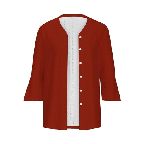 Cardigã feminino com frente aberta, leve, manga 3/4, gola V, quimono, abotoado, tops casuais de verã
