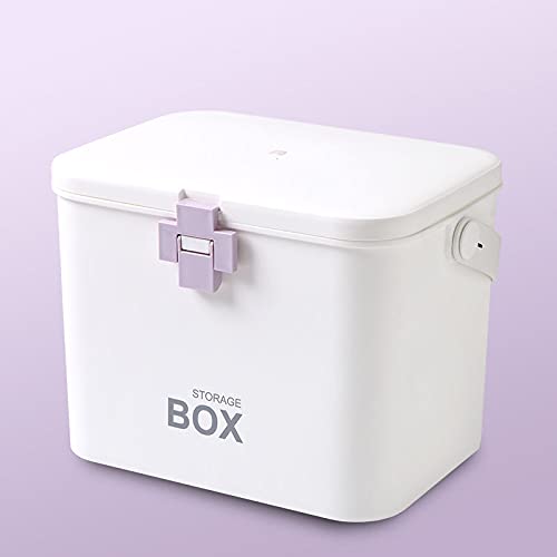 プラスチック薬箱 救急箱 応急処置 家族 大 応急処置キット 医学箱 世帯 大容量 医学 収納ボックス 医療用ボックス 収納ケース 薬箱 (B)