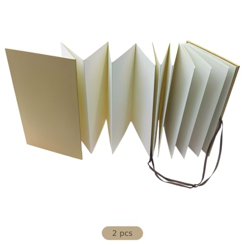 2 Pcs A5 Accordion Sketchbook, Foldable Artist Journal with 38 Pages, Double Sided Watercolor and Drawing Paper, Ideal for Stamps, Creative Records, Art Projects, and Scrapbooking - Image 3