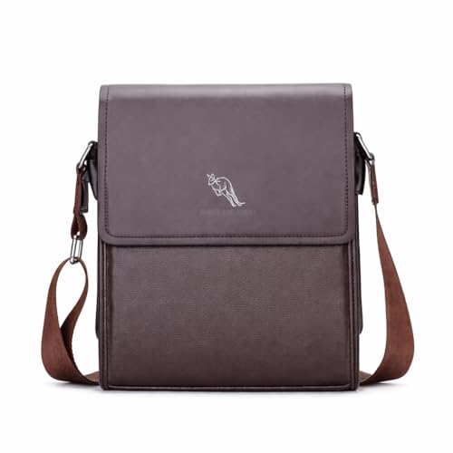 Image of Leather Retro Men's Shoulder Messenger Sling Bag,Brown
