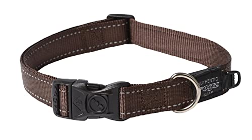 Reflective Dog Collar for Large Dogs, Adjustable from 13-22 inches, Brown