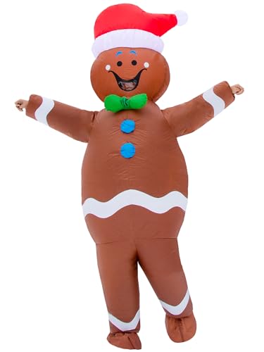 Costume gonflable pain d'épices adulte déguisement de Noël facile à enfiler