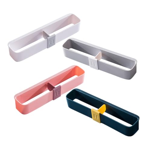 OKUMEYR 4pc No Drill Wall Mounted Shoe Rack Space Saving Bathroom Organizer for Slippers Stylish Plastic Storage for Entryway Toilet Washroom and More