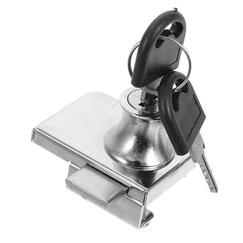 Frcolor アイスクリーム冷凍庫専用スライドガラスドアロック 錆びにくい製 高耐久性 防犯設計 簡単操作 引き戸用 ロック 食品店舗向け