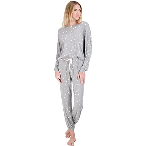 Honeydew Womens Wake Me Up 2 PC Sleepwear Jogger Lounge Set Gray M