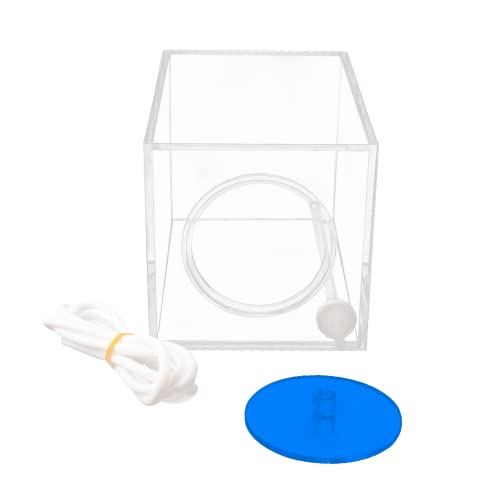 Image of Aquarium Choice Acryli Made Liquid Storage Bucket Dosing Pump Reservoir Container (4.25 * 4.25 * 6.5 Inch;1500ml /1.5L（Blue Version)