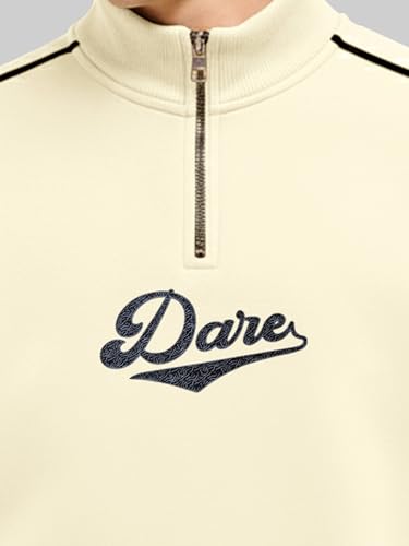 Image of Maniac Mens Printed Loose Fit Henley Neck Full Sleeve Sweatshirt