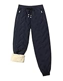 HONCAN Boy's Winter Snow Pants Sherpa Lined Sweatpants Thicken Warm Fleece Pants Sports Jogger Pants(518-D.Blue12)