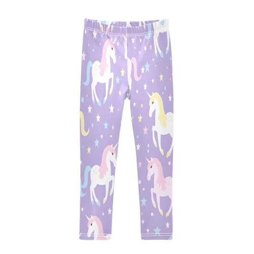 Toddler Girls Leggings Printed Yoga Pants Leggings White Pink Unicorn for Kids
