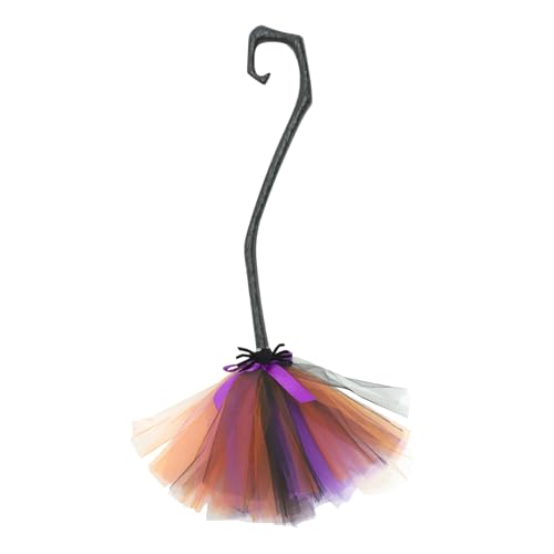 FAVOMOTO Cosplay Witch Broom Prop for Halloween Decorations Stylish Design for Parties Carnivals Masquerades Accessory for Witch Costumes Haunted Houses