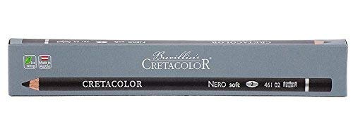 Cretacolor Artists' Nero Pencils Soft, Set Of 3 (Pack Of 2) (Ch461 02), Ink Black