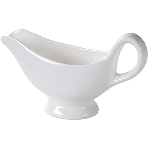 Sauciere aus Porzellan, 325 ml, einfaches Ausgießen, weiße Sauciere für Salat, Dressings, Milch, Brühe, Sahnekännchen, mikrowellen- und spülmaschinenfest Cover