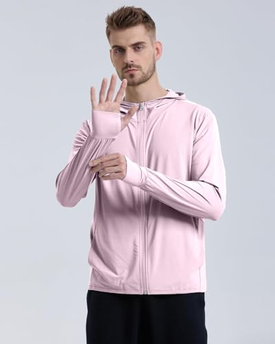 Image of DENIMHOLIC Men Full Zip Hoodie Jacket Long Sleeve Sunscreen jacket for men UV Protection UPF 50+ Lightweight Summer jacket for men sun protection For bike gym trekking