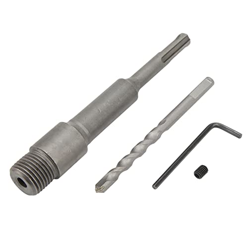 Electric Hollow Core Drill Bit Shank, Drill Bit Shank Adaptor, 155mm Silver Round Drill Bit Shank Adapter for Concrete Hole Saw