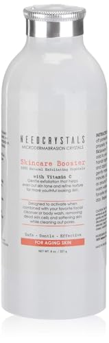 Cristales de microdermoabrasión NeedCrystals, exfoliante facial con vitamina C. Exfoliante facial natural para pieles apagadas o secas, antienvejecimiento, textura y brillo de la piel. 227 Gramos