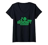 Damen Bushcraft Addict Survival Wildnisfeuer T-Shirt mit V-Ausschnitt
