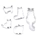 Produktbild HPiano 5 Stück Edelstahl Ausstechformen/Katze Ausstechformen Cookie/Cutters Edelstahl Ausstecher Set - Gekräuselte Katze, Sitzende Katze, Katze Spielen, Fisch und Maus Keksausstecher