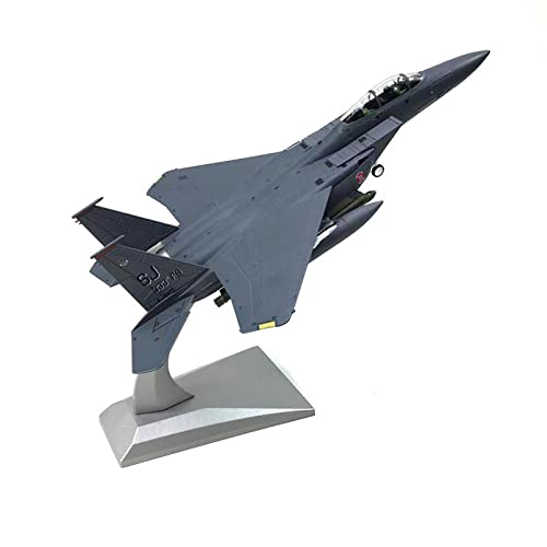 AZIZAT F-15E Strike Eagle Supersonic Fighte 1:100 Aircraft Model,Alloy ABS Die-Cast Model Plane for Collection Festival Gift Ornament with Silver Base