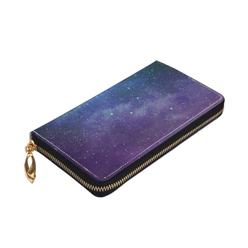 Portefeuille galaxie univers fermeture éclair couverture chéquier RFID
