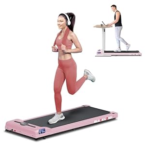BLACK LORD Loopband onder het bureau, 2-in-1 opvouwbare draagbare loopband, 2,2 HP gemotoriseerde elektrische loopband, kleine miniatuur loopmachine, roze