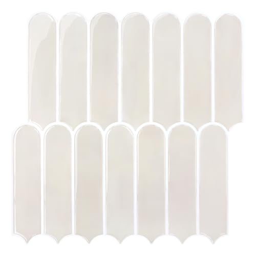 Commomy Plus épais Credence Adhesive pour Cuisine, Vinyle Carrelage Adhesif Mural Salle de Bain Cuisine Metro 3D, ImperméAble, Toledo Cream FishScale(10...