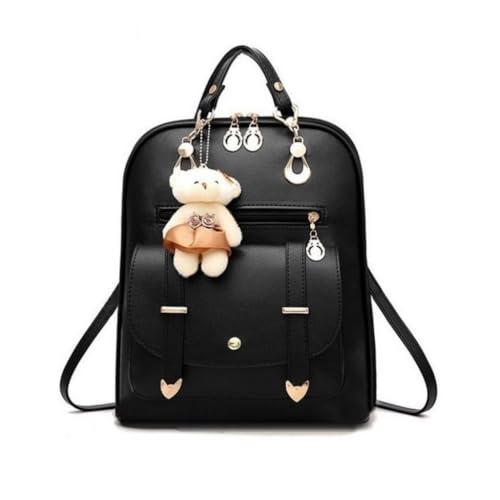 Bolsa Mochila Feminina Com Chaveiro Urso Couro Sintético reforçada BL1201