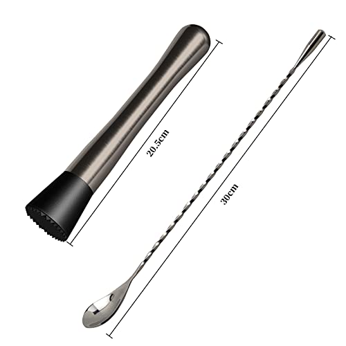 Stainless Steel Cocktail Muddler, Set of 2 Bar Tools Essentials for Home Bar Tools Bartender Tool Kit and Cocktail Shaker - Image 3