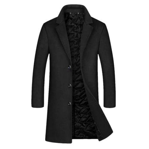 Veste d'hiver pour homme chaude et épaisse en laine mélangée