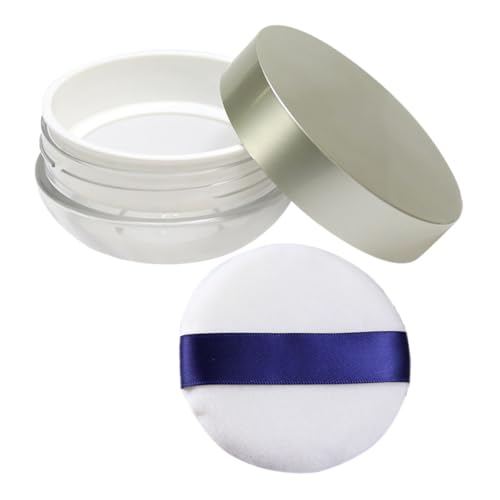 DEARMAMY 1Pc Portable Makeup Powder Case Refillable Loose Powder Holder Compact Beauty Tool for Travel Durable and Lightweight Design Random Color